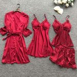 Set cadou 4 piese dama mătase Red rose